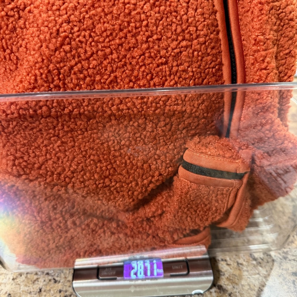 Old Navy Cozy Sherpa Hooded Full Zip Jacket Pockets Mesa Rock Orange Unisex XXL - Picture 7 of 8